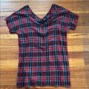 Plaid V-Neck Madewell Dress